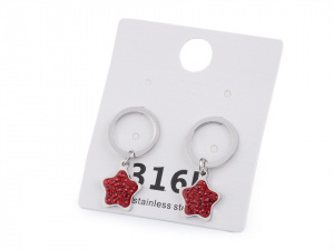 Náušnice z nerezové oceli hvězda s broušenými kamínky