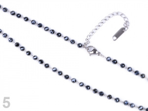 Náhrdelník z nerezové oceli s broušenými korálky dlouhý