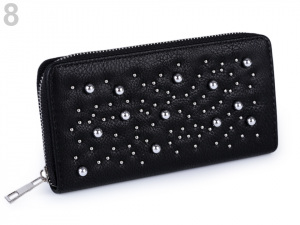 Dámská peněženka s kovovými perlami 10x19 cm