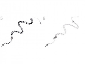 Náhrdelník z nerezové oceli růženec s broušenými kamínky