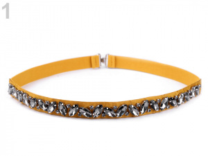 Pružný pásek s broušenými kameny šíře 2 cm