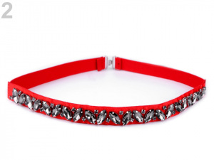 Pružný pásek s broušenými kameny šíře 2 cm