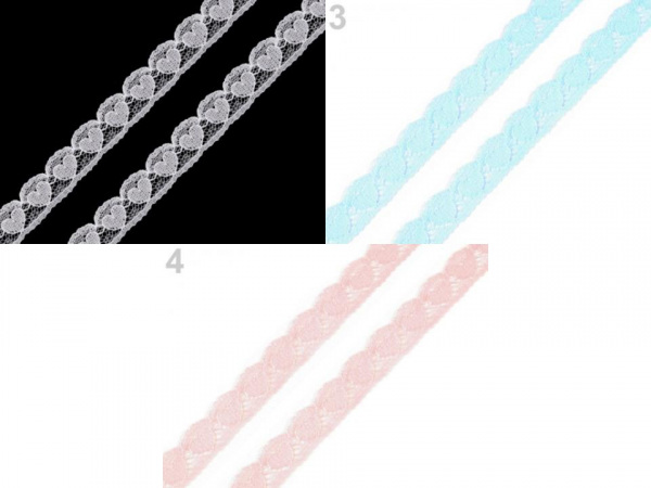 Silonová krajka srdce šíře 15 mm