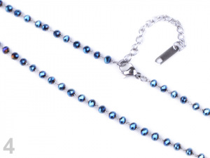 Náhrdelník z nerezové oceli s broušenými korálky dlouhý