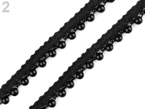 Prýmek / paspulka s perlami a korálky šíře 12 mm