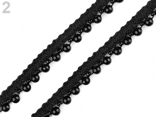 Prýmek / paspulka s perlami a korálky šíře 12 mm