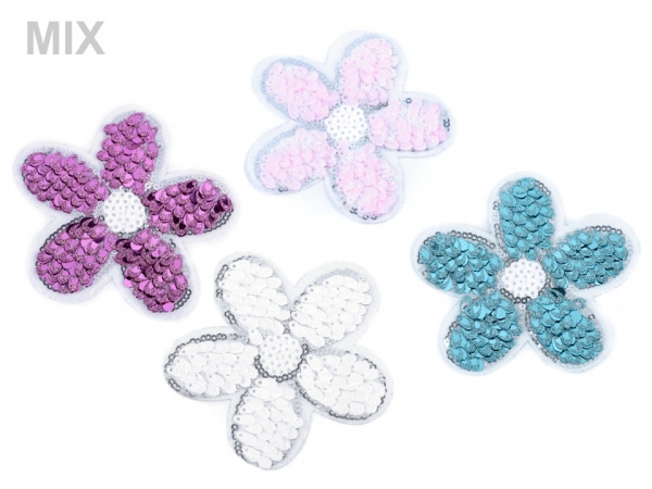 Nažehlovačka květ s flitry