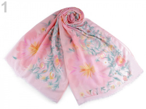 Šátek / šála květy 85x185 cm