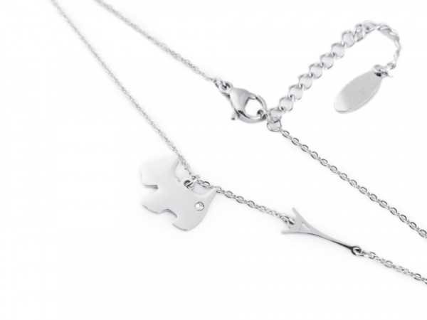 Náhrdelník z nerezové oceli pes / Paříž