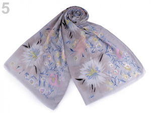 Šátek / šála květy 85x185 cm