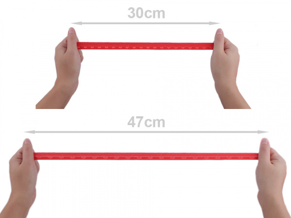 Lemovací pruženka půlená / lampas šíře 15 mm srdce