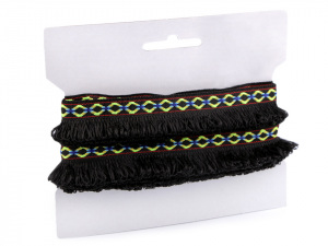 Prýmek indiánský s dvojitými třásněmi šíře 30 mm