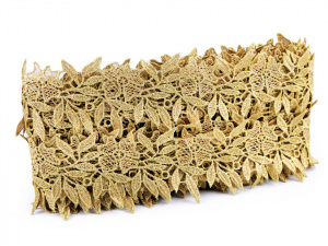 Vyšívaný prýmek / krajka s lurexem šíře 55 mm