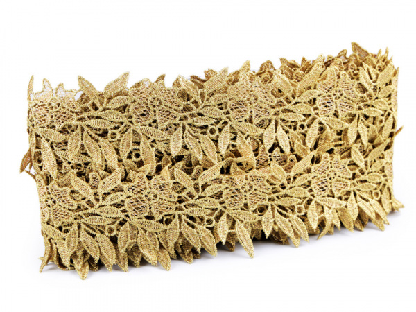 Vyšívaný prýmek / krajka s lurexem šíře 55 mm