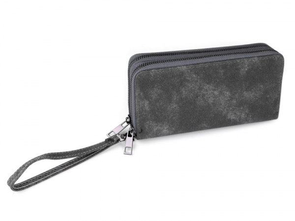 Dámská peněženka dvojitá, semiš batika 10x19 cm