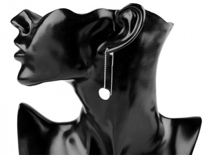 Náušnice z nerezové oceli kolečka s řetízkem