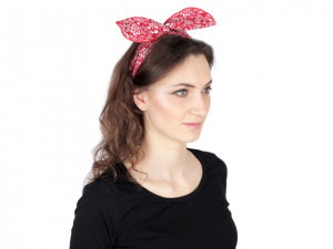 Látková čelenka / ozdoba do vlasů s drátem