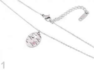 Náhrdelník z nerezové oceli ovál, srdce, motýl s nápisem Love