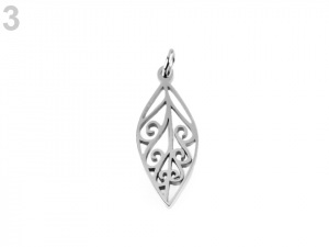 Přívěsek z nerezové oceli se spojovacím kroužkem - list, křídlo, mandala