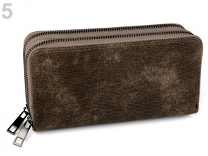 Dámská peněženka dvojitá, semiš batika 10x19 cm