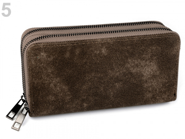 Dámská peněženka dvojitá, semiš batika 10x19 cm