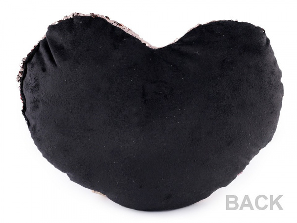 Dekorační polštář srdce s oboustrannými flitry 30x40 cm