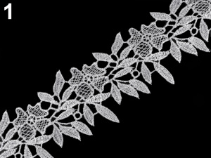 Vyšívaný prýmek / krajka s lurexem šíře 55 mm