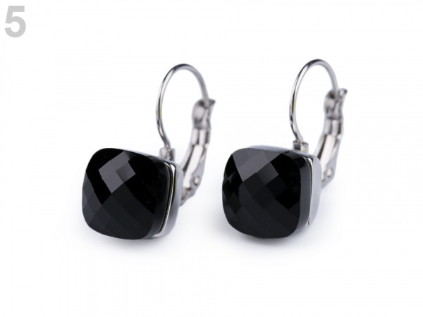 Náušnice z nerezové oceli s broušeným kamenem