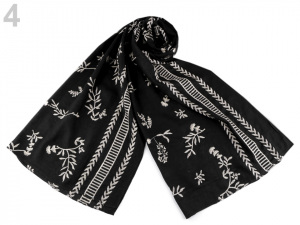 Šála vyšívané větvičky folklor 70x170 cm