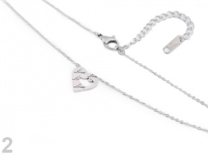 Náhrdelník z nerezové oceli ovál, srdce, motýl s nápisem Love