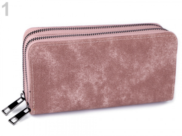 Dámská peněženka dvojitá, semiš batika 10x19 cm