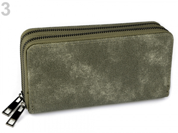 Dámská peněženka dvojitá, semiš batika 10x19 cm