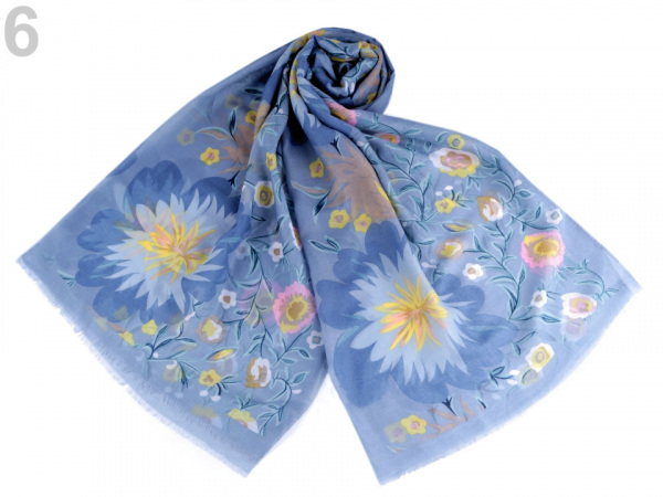 Šátek / šála květy 85x185 cm
