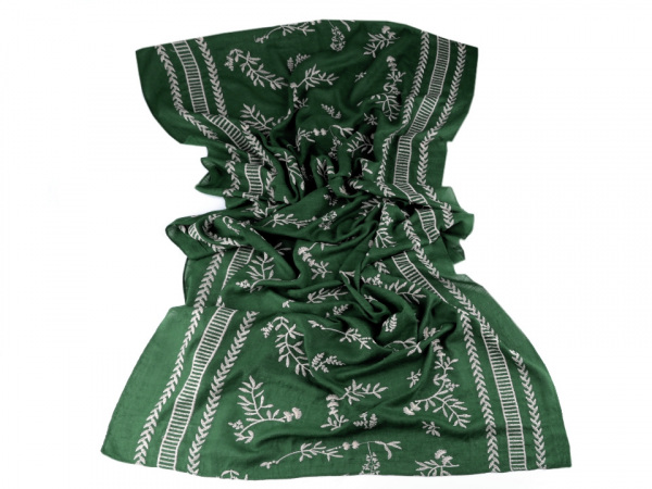 Šála vyšívané větvičky folklor 70x170 cm