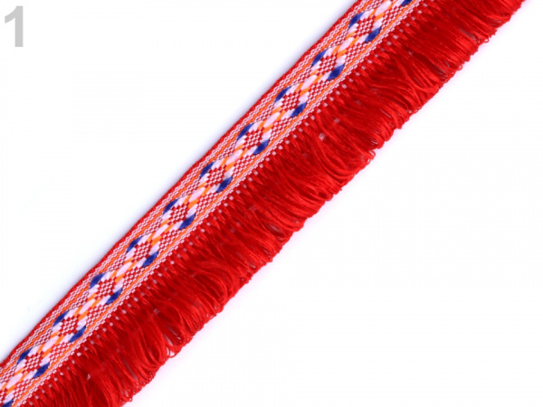 Prýmek indiánský s dvojitými třásněmi šíře 27 mm