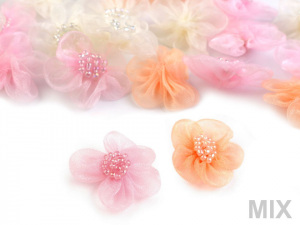 Monofilový květ s korálky Ø2,5-3 cm