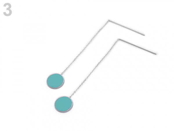 Náušnice z nerezové oceli kolečka s řetízkem