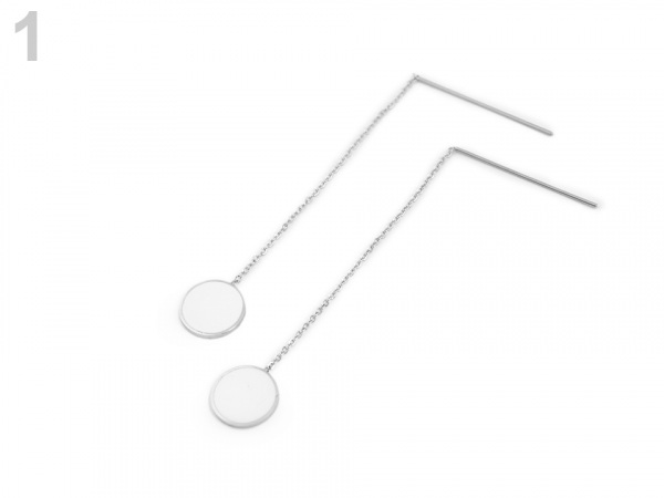 Náušnice z nerezové oceli kolečka s řetízkem