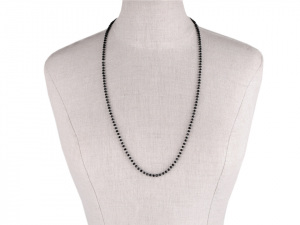 Náhrdelník z nerezové oceli s broušenými korálky dlouhý