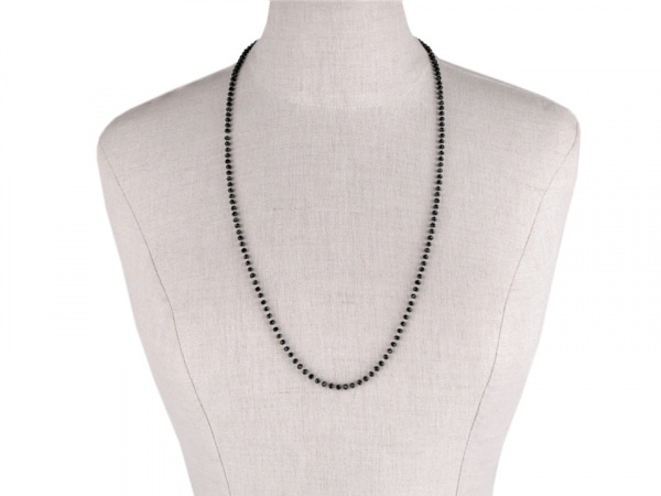 Náhrdelník z nerezové oceli s broušenými korálky dlouhý
