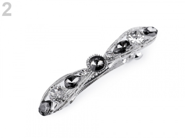 Francouzská spona do vlasů mašle s broušenými kamínky