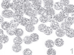 Flitry Ø7 mm hladké s glitry