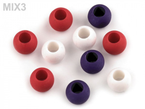 Plastové korálky matné s velkým průvlekem 10x12 mm