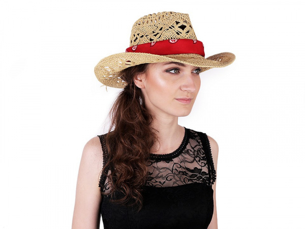 Kovbojský klobouk / slamák k dozdobení