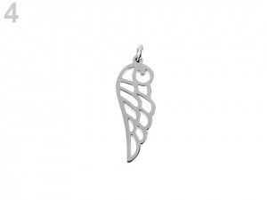 Přívěsek z nerezové oceli se spojovacím kroužkem - list, křídlo, mandala