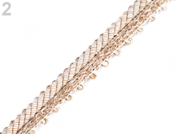 Prýmek / paspulka s kroucenou šňůrou šíře 14 mm