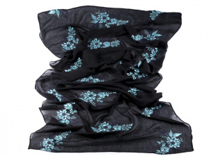 Šála vyšívané květy folklór 65x170 cm