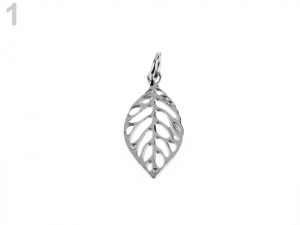 Přívěsek z nerezové oceli se spojovacím kroužkem - list, křídlo, mandala