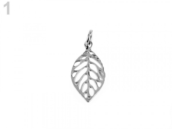 Přívěsek z nerezové oceli se spojovacím kroužkem - list, křídlo, mandala