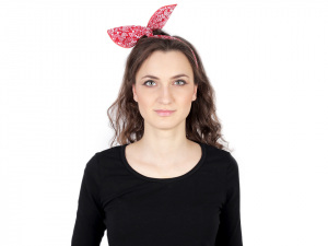 Látková čelenka / ozdoba do vlasů s drátem